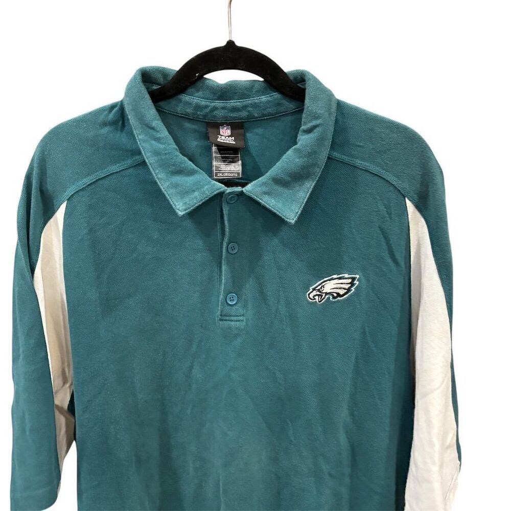 Vintage Reebok Philadelphia Eagles Men's 2XL Green Polo Shirt NFL Team Apparel - Picture 3 of 6